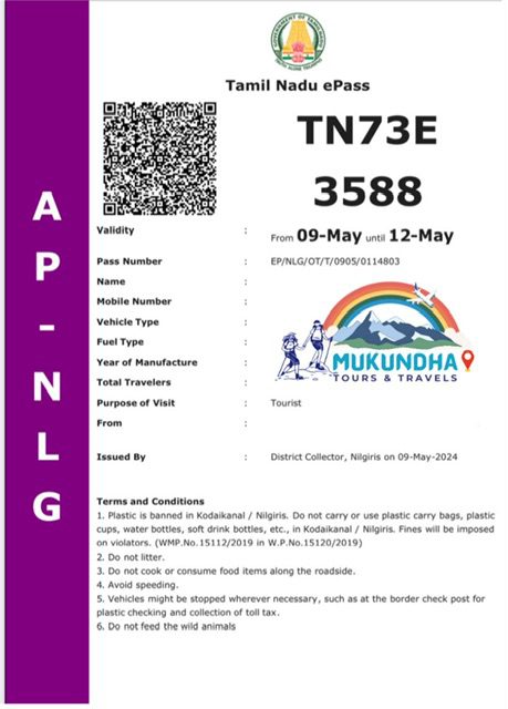 Ooty E-Pass Apply